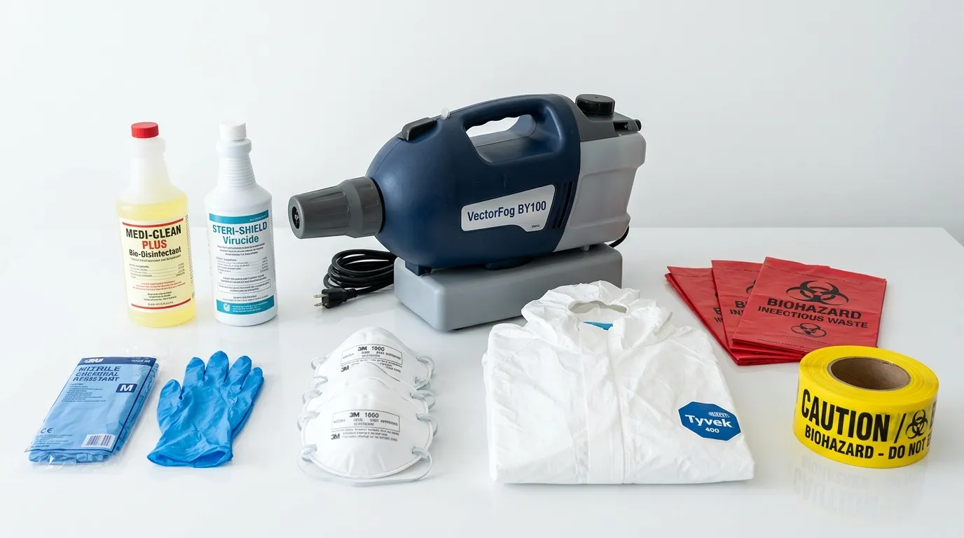 Professional biohazard remediation crew working in Weslaco